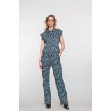 Geisha - Casual Broek - Blauw - Straight High Waist