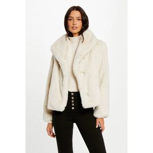 Morgan faux fur jas ecru