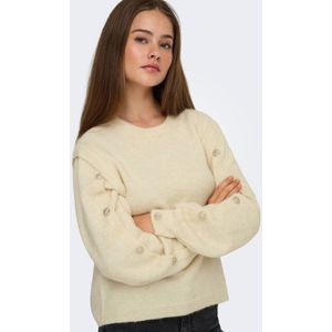 Only - Onlrene Life O-neck Knit - Gebreide Trui - Wit - Dames
