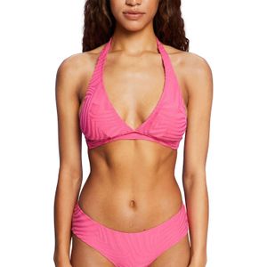 ESPRIT Women Beach voorgevormde halter bikinitop met textuur fuchsia