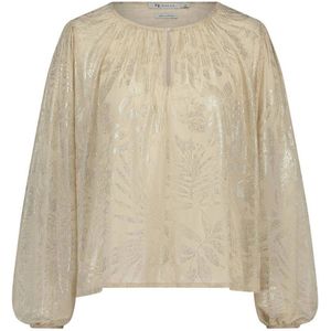 NUKUS blousetop Beatrix met all over print zand/goud