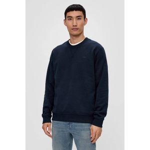 s.Oliver sweater met logo blauw/zwart