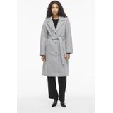 Vila - VICLAUDIA L/S LONG COAT - Tussenjas - Lichtgrijs Melange