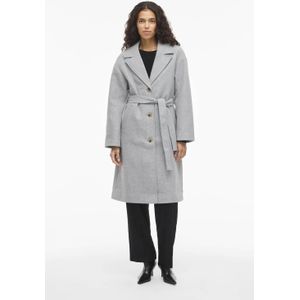 Vila - VICLAUDIA L/S LONG COAT - Tussenjas - Lichtgrijs Melange