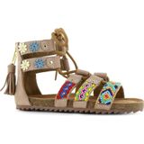 Shoesme leren sandalen met kraaltjes beige