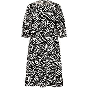 Yoek jurk met zebraprint zwart/ wit