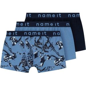 NAME IT KIDS boxershort NKMBOXER SNOWBOARD - set van 3 blauw