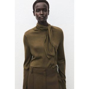 Mango gebreide trui met wol kaki