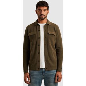 Cast Iron - Gebreid Vest - Kaki - Lange Mouw - Klassieke Kraag