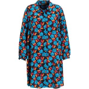 STUDIO tuniek SEmilie met all over print blauw/zwart/oranje