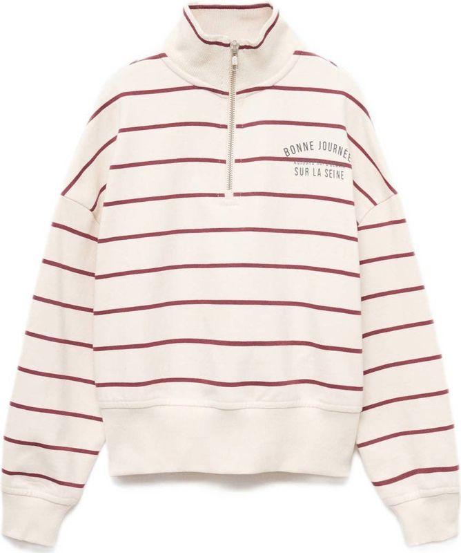 Mango - Kids Sweater - Lange Mouwen - Opstaande Kraag - Korte Rits