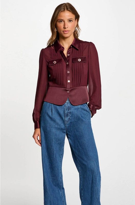 Morgan satijnen blouse donkerrood