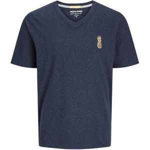 JACK & JONES ORIGINALS regular fit T-shirt JORPALM met printopdruk donkerblauw
