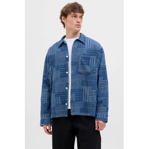 JACK & JONES PREMIUM Loose geruit casual overhemd blauw