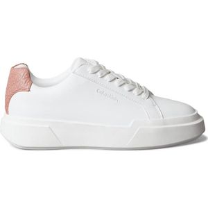Calvin Klein leren sneakers wit/roze