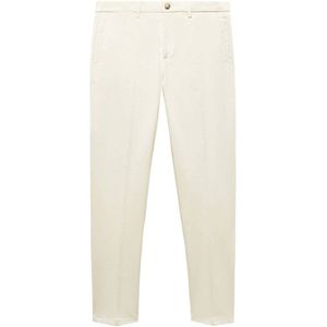 Mango Man slim fit pantalon naturel wit