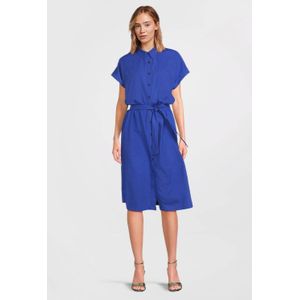 Anytime jurk met linnen blauw