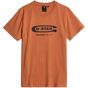 G-Star RAW T-shirt t- shirt s\\s regular met logo donkeroranje
