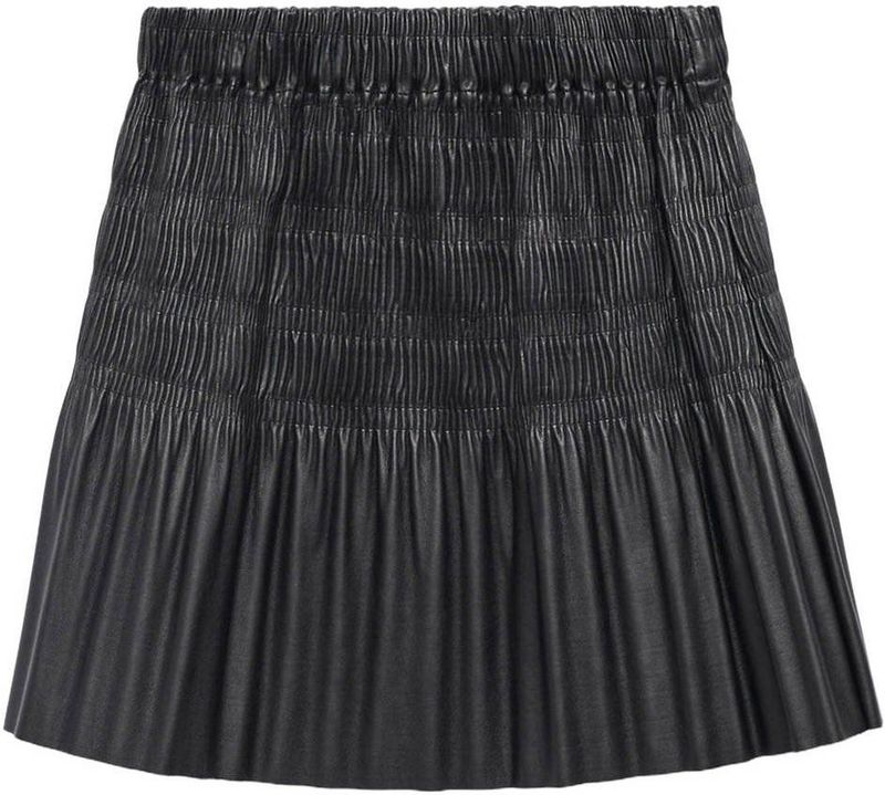 Mango - A-lijnrok - Zwart - Imitatieleren Rok