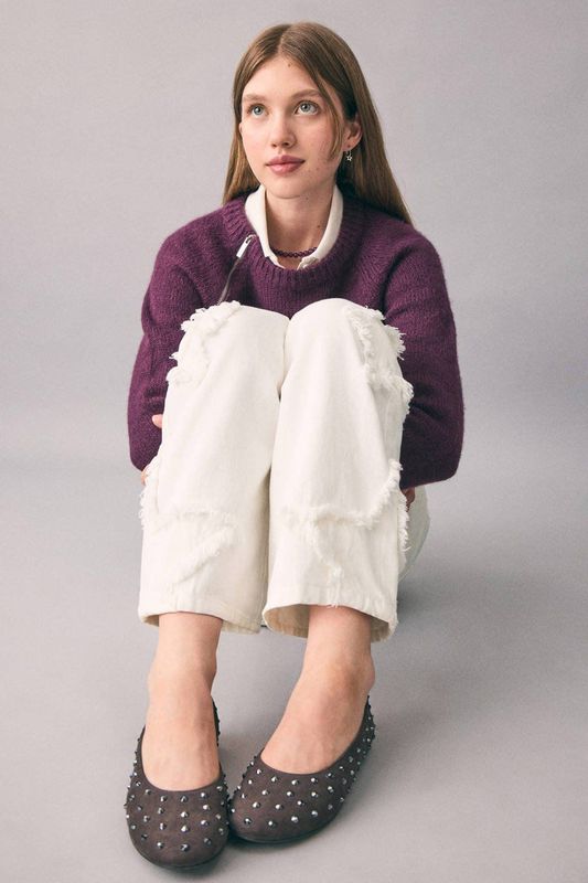 MANGO TEEN - Low Waist Wide Leg Jeans - Wit