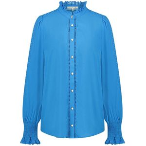 NUKUS blouse Rosalie met ruches blauw