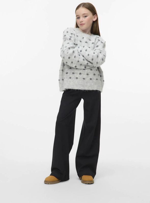 VERO MODA GIRL - Straight Casual Broek - Zwart