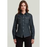 kick slim shirt ls wmn, Blauw (Rinsed D27925-d539-082), XXS