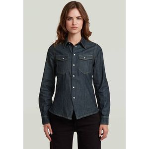 kick slim shirt ls wmn, Blauw (Rinsed D27925-d539-082), XXS
