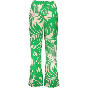Geisha wide leg pantalon met all over print groen/ecru