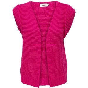 ONLY gebreid gilet ONLALA van gerecycled polyester roze