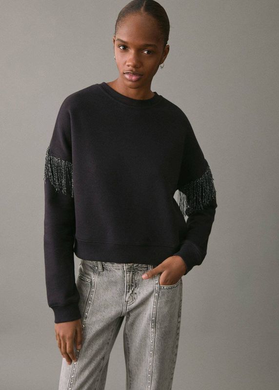 MANGO TEEN sweater zwart met lurex