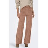 ONLY corduroy wide leg high waist broek bruin