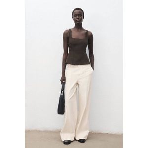 Mango high waist wide leg jeans beige