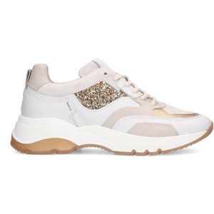 Manfield chunky leren sneakers wit