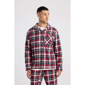 America Today flanellen pyjama Nathan rood/wit/groen