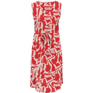 ONLY CARMAKOMA jurk met all over print rood/wit
