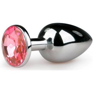EasyToys Metalen buttplug met roze diamant