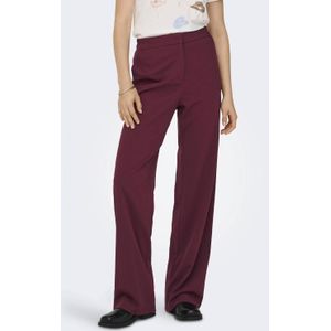 ONLY straight high waist broek donkerrood