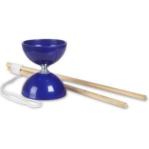 BS Toys Diabolo Rubber - Buitenspeelgoed voor Kinderen - Vanaf 6 Jaar - Inclusief Houten Stokjes - Blauw