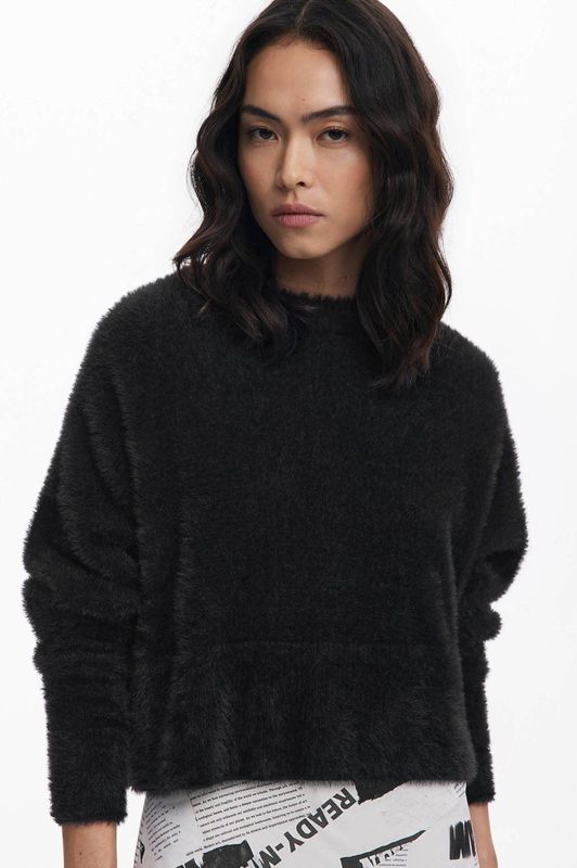 Desigual - Jurk - Zwart - Korte Mouwen - Asymmetrisch Design