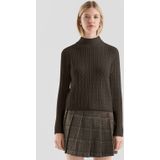 QS - Gebreide Trui - Donkerbruin - Met Kabels