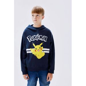 NAME IT KIDS Pokemon hoodie NKFJU met printopdruk donkerblauw