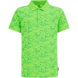 WE Fashion polo met all over print groen