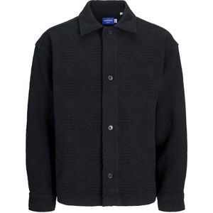 JACK & JONES ORIGINALS overshirt JORGREENPOINT met ingebreid patroon zwart