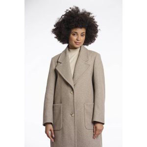 Rino & Pelle - Cecile - Mantel - Beige - Lange Mouwen - Knoopsluiting