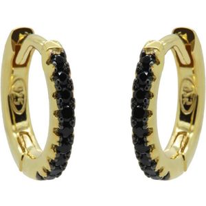 KARMA Jewelry gold plated oorbellen Basic Black