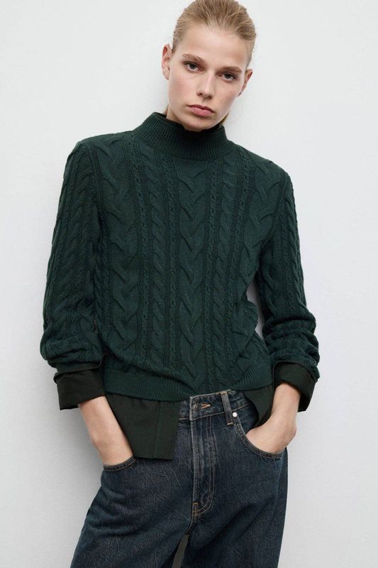 MANGO Trui 'TRENZON'  donkergroen