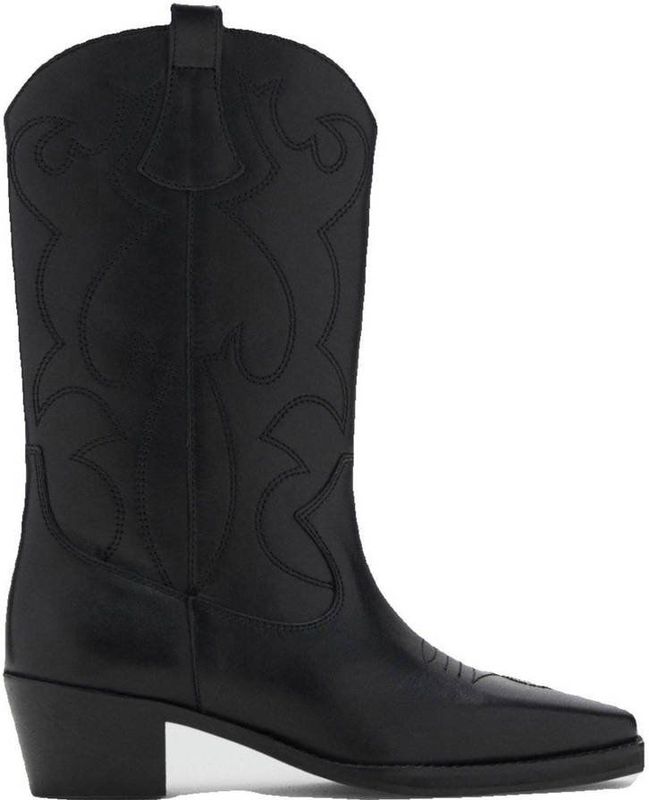 MANGO TEEN leren cowboylaarzen zwart