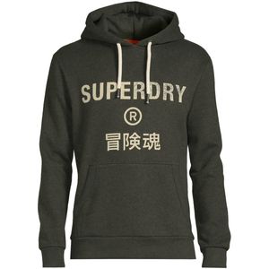Superdry hoodie Vintage Workwear met logo dark olive marl