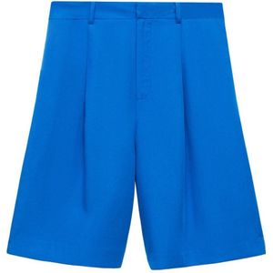 Mango high waist straight fit short blauw